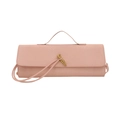 Sac à main rose effet serpent avec fermoir nœud doré et bandoulière assortie - Rose