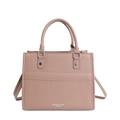 Chic lotus pink crossbody tote bag with lychee texture and adjustable shoulder strap - Khaki