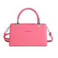 Pink lychee texture crossbody box bag with top handle and Fashion & Bags print - Pink