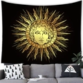 Tapiz de pared místico con cara de sol dorado decoración estética para el salón - Estilo Tótem Sol Dorado (Estilo 13)