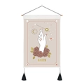 Tapisserie Bélier rose avec pompons et illustration d'astrologie artistique - 35x50cm / Bélier