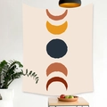 Bohemian moon phase tapestry in mid-century modern style for living room wall decor - Brushed Fabric / Abstract Moon Phase Style (Style 5) / 95x73cm