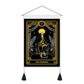 Macro detail of The Empress tarot wall tapestry featuring skull art and black tassels - 35x50cm / The Empress (III) - Style A