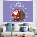 Purple Christmas tapestry featuring Santa Claus with Merry Christmas holiday greetings - Purple Hand-drawn Santa (Style 8)