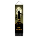 Halloween decorative wall scroll with spooky dead tree and glowing pumpkins happy halloween - 32.5x130cm / Dead Tree and Pumpkin Style (款式1)