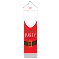 Vertikales Weihnachtsmann-Banner für Partys mit festlichen Sprüchen und grauer Quaste - Weihnachtsmann-Design (Stil 2) / 32.5x130cm