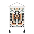 Tapiz bohemio de mariposa con varilla de madera y borlas negras en color naranja - Estilo Mariposa Grande (款式8) / 35x50cm