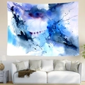 Arazzo da parete moderno nordico con motivi astratti ad acquerello blu e viola - 95x73cm (Spazzolato) / Stile Acquerello Astratto (Stile 2)