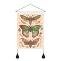 Vintage butterfly wall tapestry with wooden rod and tassels for home decor - 35x50cm / Style 5