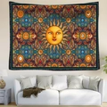 Böhmischer Wandteppich mit Sonnen- und Mandala-Muster für Wohnzimmer Wanddeko - Dan Morris Sonne Stil 12