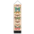 5D butterfly digital print hanging tapestry with colorful nature motifs and tassels - 32.5x130cm / Butterfly Illustration Style 1