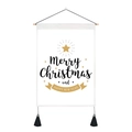Merry Christmas banner with snowman theme wooden rod and black tassels - 35x50cm / Merry Christmas Banner (Style 2)