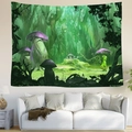 Tapisserie murale forêt fantastique avec champignons et silhouettes pour décoration intérieure - Forêt des Merveilles (Style 10)