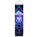 Psychedelic meditation wall tapestry with fluorescent mushroom and mandala lotus patterns - 32.5x130cm / Fluorescent Mushroom Meditation (Style 2)