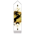 Bohemian wall tapestry with unicorn silhouette and mystical golden sun moon designs - White Unicorn (Style 4) / 32.5x130cm
