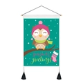 Christmas wall hanging tapestry with cute owl and season's greetings text design - 35x50cm / Owl Pattern (Style 1)