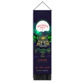 Halloween wall scroll with dark blue haunted house, moon and tassels hanging decoration - 32.5x130cm / Dark Blue Ghost House Moon Style (Style 2)