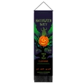 Detail of Halloween party wall scroll with pumpkin, ghosts and black bottom tassels - 32.5x130cm / Black Pumpkin Creepy Tree Style (Style 3)