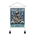 Vintage nautical tapestry with anchor and sea monster design for room wall decoration - 35x50cm / Yacht Club Sea Snake Style (Style 2)