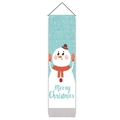 Bannière de Noël verticale bleue avec motif bonhomme de neige et texte Merry Christmas - 32.5x130cm / Style Bonhomme de Neige (Style 1)