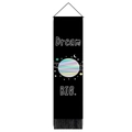 Vertical wall tapestry with colorful planet print, black fringe, and Dream Big slogan - 32.5x130cm / Dream Big Slogan Style (Style 3)