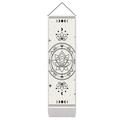Arazzo bohémien con loto e fasi lunari su tessuto strutturato in misto cotone e lino - 32.5x130cm / Motivo Loto e Fasi Lunari (Stile 2)