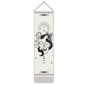 Dettaglio di arazzo bohémien con teschio occulto, serpente e arte lineare di loto con nappe - 32.5x130cm / Motivo Teschio e Serpente (Stile 1)
