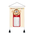 Détail d'une affiche éducative en toile présentant la table de multiplication par 8 - 35x50cm / Style Singe