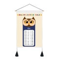 Educational wall hanging with 6x multiplication table and a brown cartoon owl - 35x50cm / Owl Style