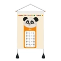 Close-up of canvas multiplication wall art with panda theme and wooden hanger - 35x50cm / Panda Style