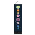 Solar system planet wall tapestry with deep blue background and elegant black tassels - 32.5x130cm / Solar System Planets Style (Style 2)