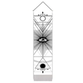 Minimalist moon phase wall tapestry with geometric occult eye and decorative tassels - 32.5x130cm / Geometric All-Seeing Eye Style (Style 3)