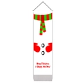 Detailed shot of Christmas snowman wall banner with tassels and festive holiday greeting - 32.5x130cm / Snowman Style(款式1)