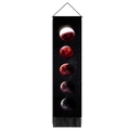 Detailed view of the phases of the moon wall tapestry with elegant black fringe tassels - Deep Space Blood Moon (Style 4) / 32.5x130cm