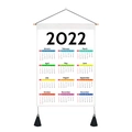 Detail of 2022 canvas wall calendar with wooden hanging rod and black tassels - Style 6 / 35x50cm