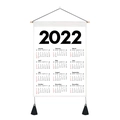 Detail of 2022 canvas wall calendar with wooden hanging rod and black tassels - Style 8 / 35x50cm