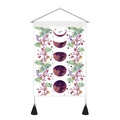 Arazzo bohémien con fasi lunari fiori viola e nappe nere decorative per la casa - 35x50cm / Fase Lunare Viola Floreale (Stile 1)