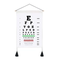 Oogtest wandtapijt met houten hanger en zwarte kwastjes voor kamerdecoratie - 35x50cm / Snellen Letterkaart Stijl (Stijl 2)