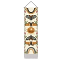 Boho butterfly lunar eclipse wall tapestry with celestial elements and wooden hanging pole - 32.5x130cm / Butterfly Moth Style (Style 2)