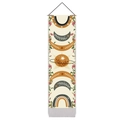 Vertical boho tapestry featuring lunar eclipse phases with solar and floral accents - 32.5x130cm / Moon Phase Cycle Style (Style 1)