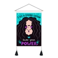 Feminine silhouette wall tapestry with wood frame and tassels for home decor - 35x50cm / Strong Woman Silhouette (Style 3)