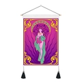 Art Nouveau tarot tapestry with female illustration, wooden hanger and black tassels - Art Nouveau Female Illustration (Style 3) / 35x50cm