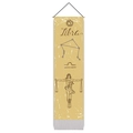 Vintage Libra zodiac wall hanging tapestry with celestial star map and fringe detail - 32.5*130cm / Libra