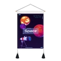 Detailed view of space themed wall tapestry with planet illustrations and telescope - 35x50cm / Space Telescope Style (款式2)