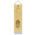 Close-up of vintage Leo zodiac tapestry featuring constellation art and black hanging rod - 32.5*130cm / Leo