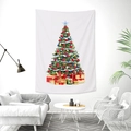 Tapisserie murale de sapin de Noël suspendue dans un salon moderne sur un canapé - 95x73cm / Arbre Étoile Lumineuse (Style 4)