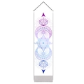 Vertical wall tapestry with bohemian purple gradient moon and star mandala patterns - 32.5*130cm / Blue-Purple Mystical Symbols (Style 1)