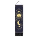 Astrology sun moon star tapestry with gold print on navy background and black tassels - 32.5*130cm / Deep Blue Gold Astrology (Style 4)