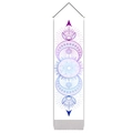 Bohemian rectangle tapestry with purple moon phase celestial symbols and wood frame - 32.5*130cm / Blue-Purple Mystical Moon Geometry (Style 7)