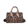 Handtasche mit Leopardenmuster, dekorativem Seidenschal und breitem Schultergurt - Gelbbraun